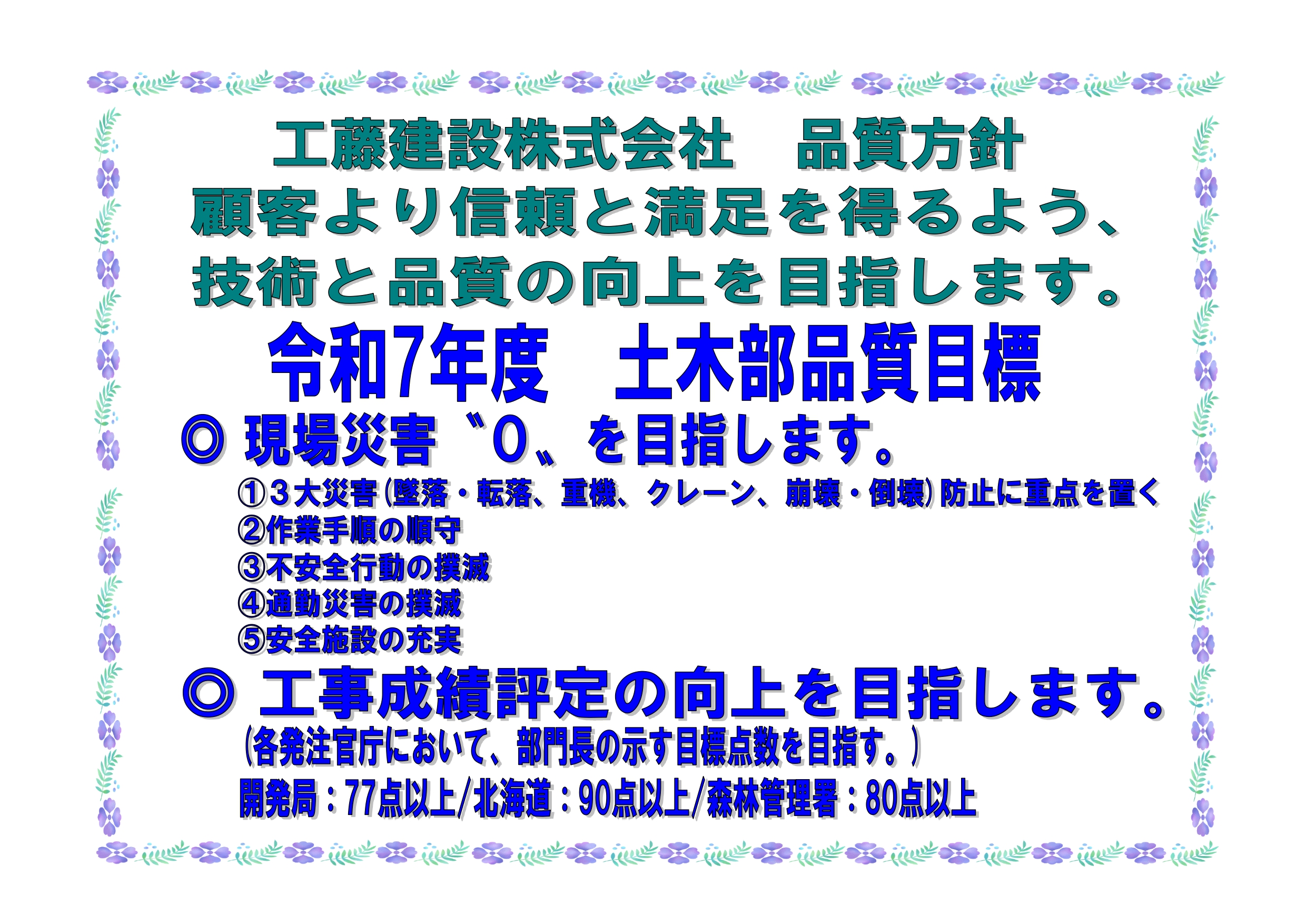 土木部品質目標